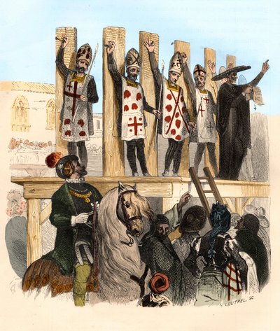 Castigo del clavo en el siglo XVI. Ilustración en 