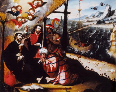 ""Representación de San Francisco Javier (1506-1552), Misionero Jesuita Co-Fundador de la Compañía de Jesús y Patrono de las Misiones"" Cuadro anónimo. de Anonymous Anonymous
