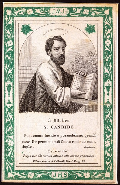 Santa Cándida. Imagen piadosa. Postal. Principios del siglo XX. Colección privada de Anonymous Anonymous