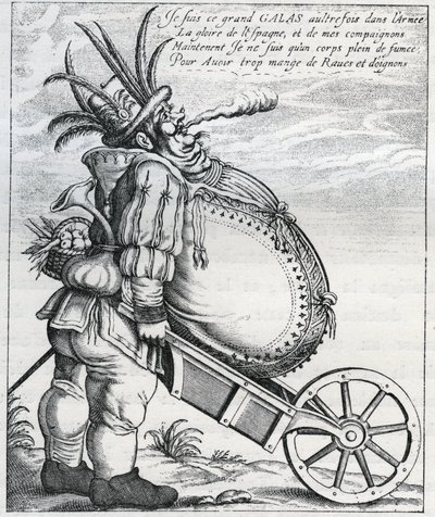 Sátira contra Matthias Gallas (1584-1647) general del Ejército Imperial durante la Guerra de los Treinta Años, tras su retiro en 1636. Grabado del siglo XVII. Colección privada de Anonymous Anonymous