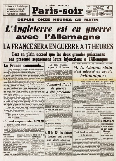 Segunda Guerra Mundial (1939-1945) - Segunda Guerra Mundial (SGM o WW2): París por la tarde del 4 de septiembre de Anonymous Anonymous