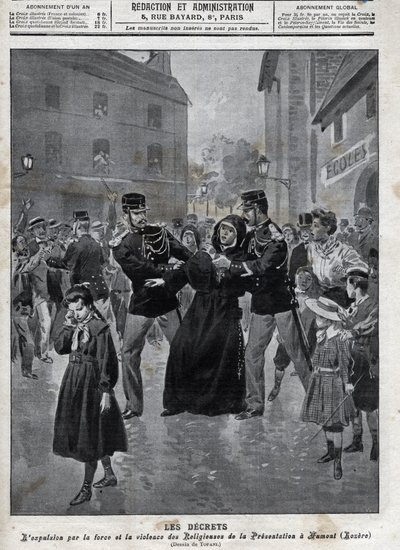 Separación de la iglesia y el estado - Expulsión de monjas de sus escuelas por la ley en Humont (Lozere) - portada de 