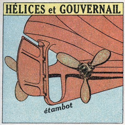Barcos y naves: hélices y timones. Ilustración anónima de 1925. Colección privada. de Anonymous Anonymous
