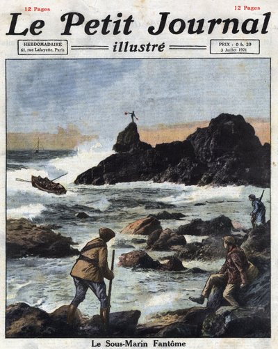 Sinn feiners, miembros de la rama política del Ejército Republicano Irlandés (IRA) en Irlanda, se embarcan en barcos para acercarse a submarinos de Estados Unidos, suministrando secretamente armas y municiones a Irlanda. Ilustración tomada de “Le petit de Anonymous Anonymous