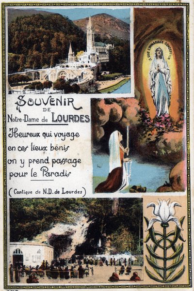 Tarjeta postal de recuerdo de Lourdes - Altos Pirineos (65) alrededor de 1900. de Anonymous Anonymous