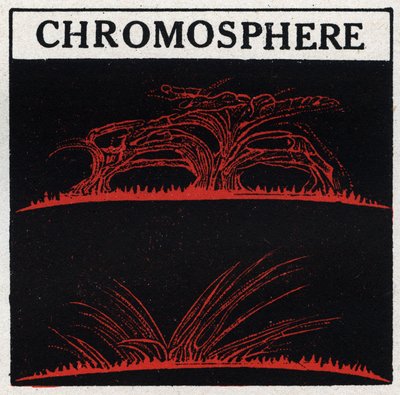 Análisis espectral: composición del sol. La atmósfera gaseosa del sol se llama cromosfera. Ilustración anónima de 1925. Colección privada. de Anonymous Anonymous