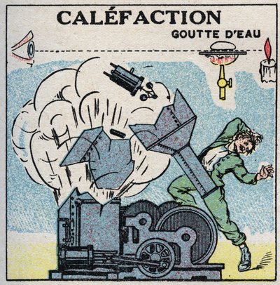 Generadores de vapor: explosión de una caldera causada por la calefacción. Ilustración anónima de 1925. Colección privada. de Anonymous Anonymous