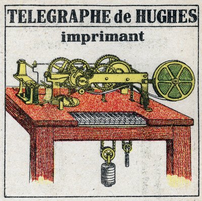 Telégrafo: impresora de telégrafo eléctrico por David Edward Hughes (1831-1900) de Anonymous Anonymous