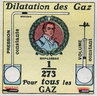 Temperatura y expansión: expansión de gases estudiada por Louis-Joseph Gay-Lussac (1778-1850). Ilustración anónima de 1925. Colección privada. de Anonymous Anonymous