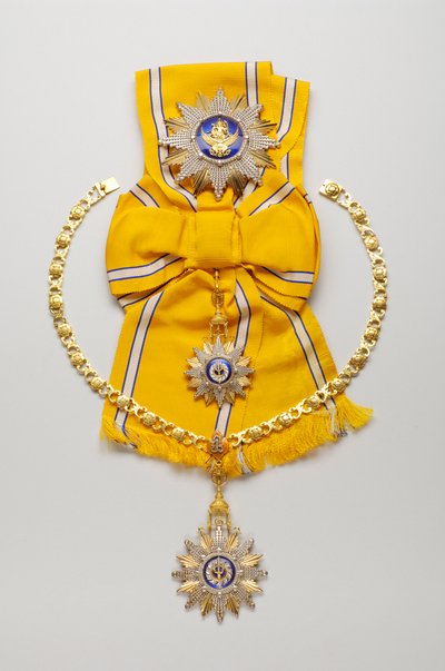 Tailandia - Orden de Rajamitrabbhorn: conjunto completo - placa, insignia y colgante, mediados del siglo XX de Anonymous Anonymous