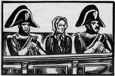 El caso Henriette Cornier, representada en el estrado en su juicio por el asesinato de un bebé, cerca de sus empleadores en noviembre de 1825. Ilustración tomada de “Le petit journal illustre” 1931 de Anonymous Anonymous