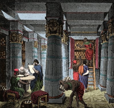 La Biblioteca de Alejandría - Vista del interior de la Biblioteca de Alejandría en Egipto de Anonymous Anonymous