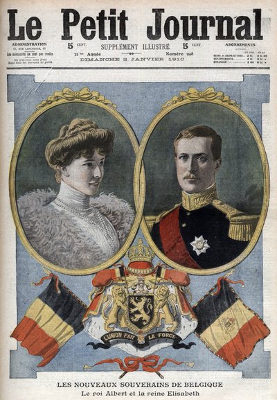 El nuevo soberano de Bélgica - Rey Alberto I y Reina Isabel de Baviera - En 