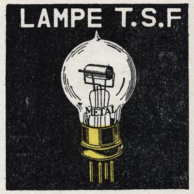 El T.S.F.: lámpara T.S.F. Ilustración anónima de 1925. Colección privada. de Anonymous Anonymous