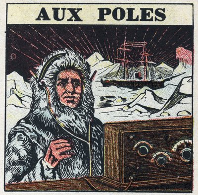 La T.S.F. utilizada en los polos. Ilustración anónima de 1925. Colección privada. de Anonymous Anonymous
