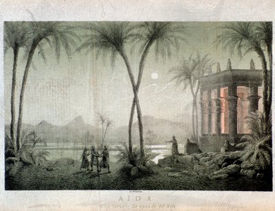 Las orillas del Nilo. Ilustración para el acto III de Aida, ópera de Giuseppe Verdi de Anonymous Anonymous