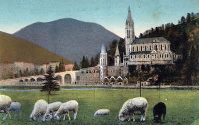 La basílica en Lourdes - Altos Pirineos (65) alrededor de 1900. de Anonymous Anonymous