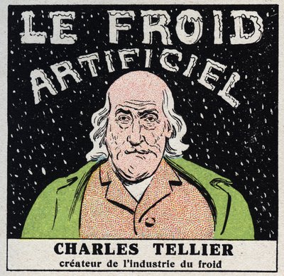 La industria del frío: frío artificial inventado por Charles Tellier (1828-1913). Ilustración anónima de 1925. Colección privada. de Anonymous Anonymous