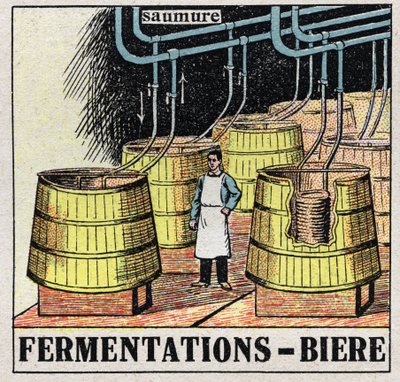La industria del frío: fermentaciones de mosto para producir cerveza. Ilustración anónima de 1925. Colección privada. de Anonymous Anonymous
