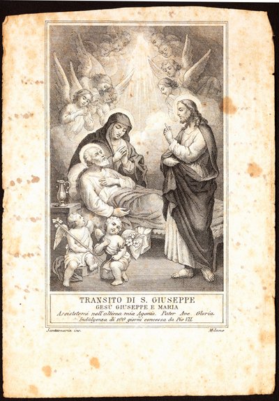 La muerte de San José. Imagen piadosa. Siglo XIX colección privada de Anonymous Anonymous