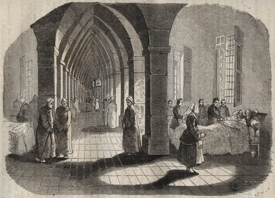 El hospital del Bagne de Rochefort en el siglo XIX. Grabado en “Histoire des bagnes depuis leur creación à nos jours” (1877) de Pierre Zaccone (1817-1895). Colección privada. de Anonymous Anonymous