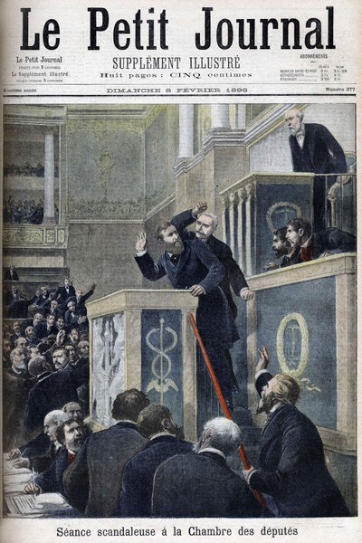La escandalosa reunión de la Cámara de Diputados: Jean Jaurès atacado por Bernis durante un debate sobre el Caso Dreyfus de Anonymous Anonymous