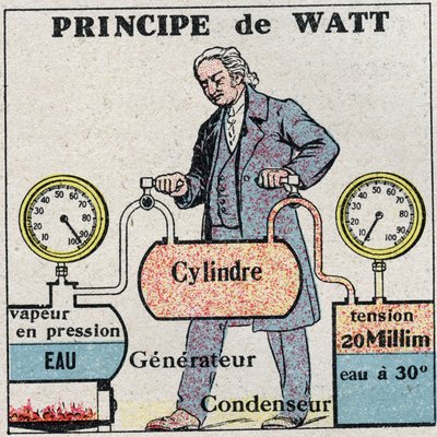 La máquina de vapor: principio de James Watt (1736-1819) de Anonymous Anonymous
