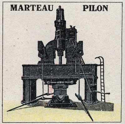 La máquina de vapor: martillo percutor. Ilustración anónima de 1925. Colección privada de Anonymous Anonymous