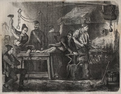 El traslado al bagne de Toulon en el siglo XIX. Grabado en “Histoire des bagnes depuis leur création à nos jours” (1877) de Pierre Zaccone (1817-1895). Colección privada. de Anonymous Anonymous