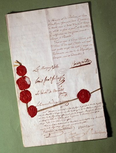 Tratado de Campoformio firmado por Napoleón Bonaparte de Anonymous Anonymous