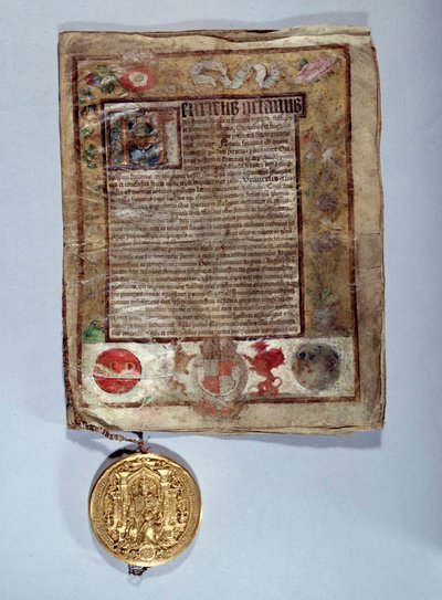 Tratado de Amiens en agosto de 1527, una alianza entre el Rey Enrique VIII y el Rey francés Francisco I contra el Emperador Carlos V. París, Archivos Nacionales de Anonymous Anonymous