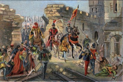 Entrada triunfal de Luis II de Flandes (Luis de Dampierre conocido como Luis de Male o Maele) de Anonymous Anonymous