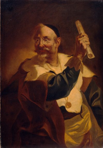 Un musico. Pintura anónima, óleo sobre lienzo de Anonymous Anonymous