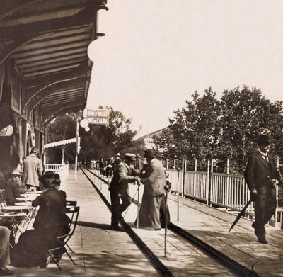 Exposición Universal de 1900 en París: La acera rodante - colección privada de Anonymous Anonymous