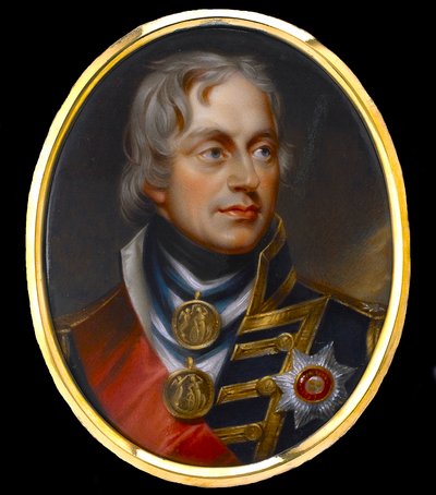 Vicealmirante Horatio Nelson (Almirante Nelson) (1758-1805) - Gouache anónimo sobre porcelana de Anonymous Anonymous