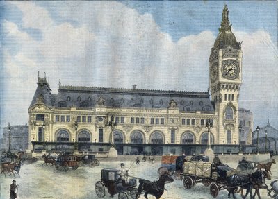 Vista de la Gare de Lyon en París en 1902. Grabado en "Le Peute Parisien" de Anonymous Anonymous