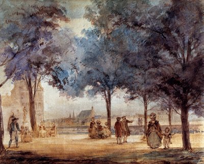 Vista de la terraza de las Tullerías en París en 1786 de Anonymous Anonymous