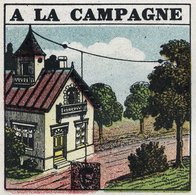 Telefonía inalámbrica: en el campo. Ilustración anónima de 1925. Colección privada. de Anonymous Anonymous