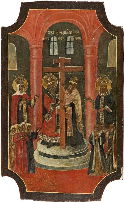 Exaltación de la Santa Cruz, siglo XVIII de Anonymous Russian icon painter