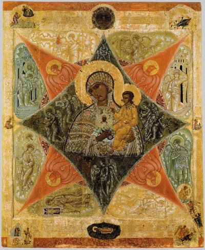 Madre de Dios del Arbusto Ardiente, siglo XVI de Anonymous Russian icon painter