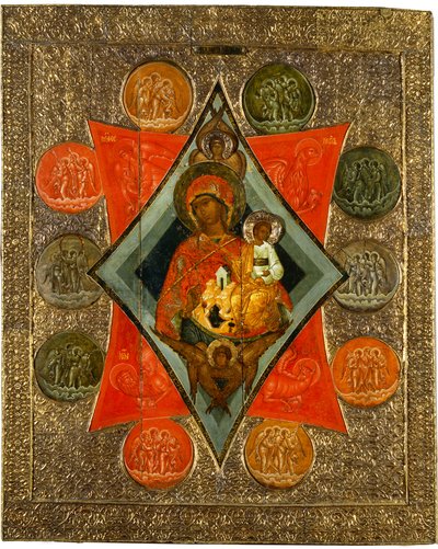 Madre de Dios del arbusto ardiente, mediados del siglo XVI de Anonymous Russian icon painter