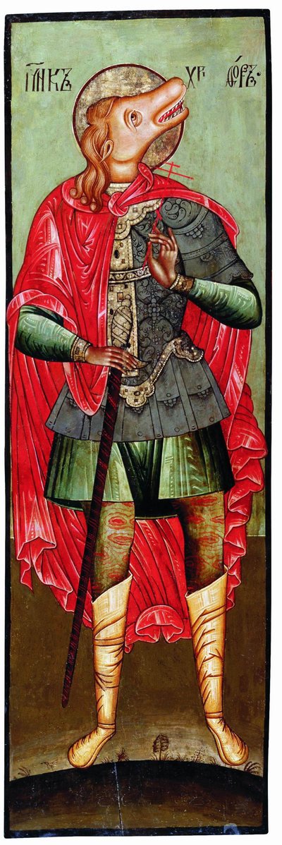 San Cristóbal como cinocefalia, siglo XVII de Anonymous Russian icon painter