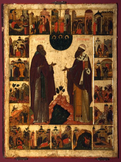 San Cirilo del Lago Blanco y San Cirilo de Alejandría de Anonymous Russian icon painter
