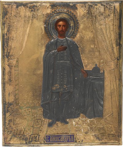 San Gran Príncipe Alejandro Nevski, siglo XIX de Anonymous Russian icon painter