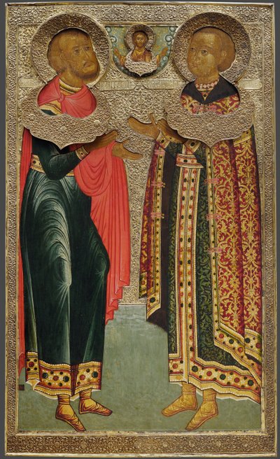San Juan Sochavsky y el Zarevich Iván Mijáilovich, 1639-1640 de Anonymous Russian icon painter