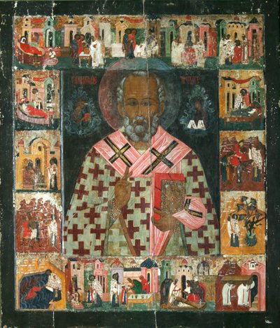 San Nicolás con escenas de su vida, siglo XVI de Anonymous Russian icon painter