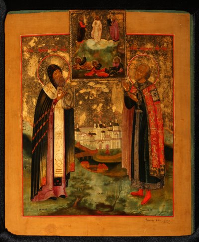 Santos Obispo Arsenio de Tver y Príncipe Miguel de Tver, 1802 de Anonymous Russian icon painter