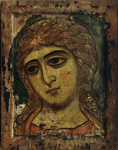 El Arcángel Gabriel El ángel con cabello dorado, ca. 1200 de Anonymous Russian icon painter