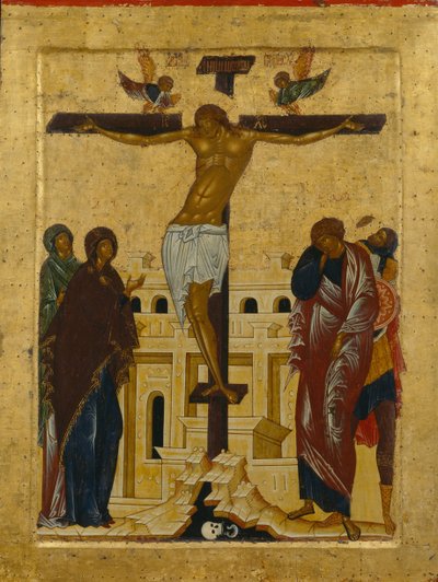 La Crucifixión, 1497 de Anonymous Russian icon painter