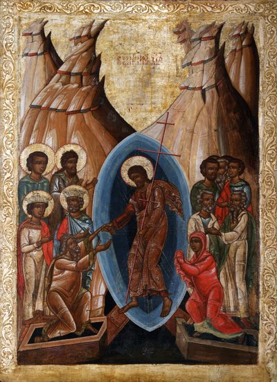 El descenso al infierno, principios del siglo XVI de Anonymous Russian icon painter